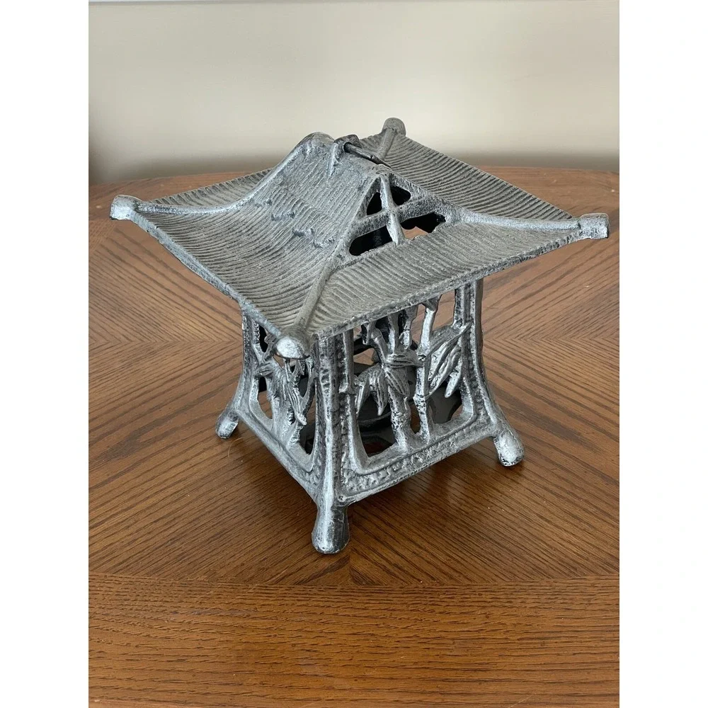 Japanese Cast Iron Pagoda Garden Lamp Lantern